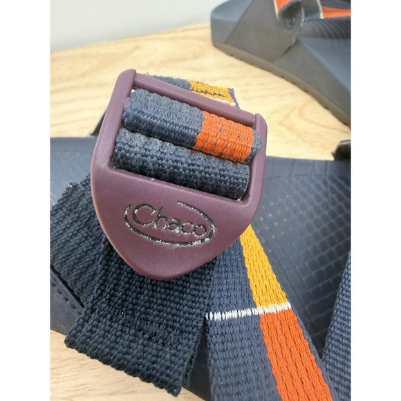 Chaco Women's Size 8 Lowdown Slide Sandals Adjustable Straps Yellow Red Navy #63 - Picture 7 of 10